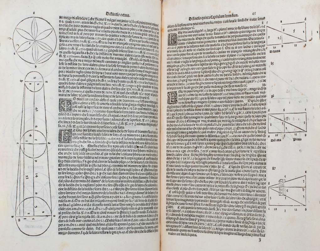 Lotto 507: Luca Pacioli - Summa de Arithmetica Geometria Proportioni & Proportionalita, 1494 (dettaglio margini)