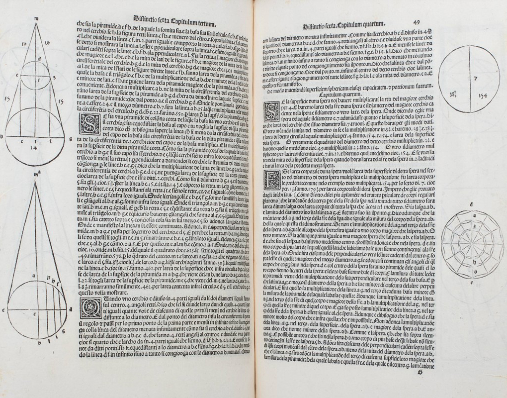 Lotto 507: Luca Pacioli - Summa de Arithmetica Geometria Proportioni & Proportionalita, 1494 (dettaglio margini)