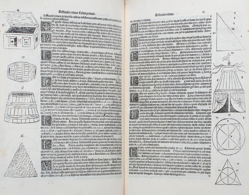 Lotto 507: Luca Pacioli - Summa de Arithmetica Geometria Proportioni & Proportionalita, 1494 (dettaglio margini)