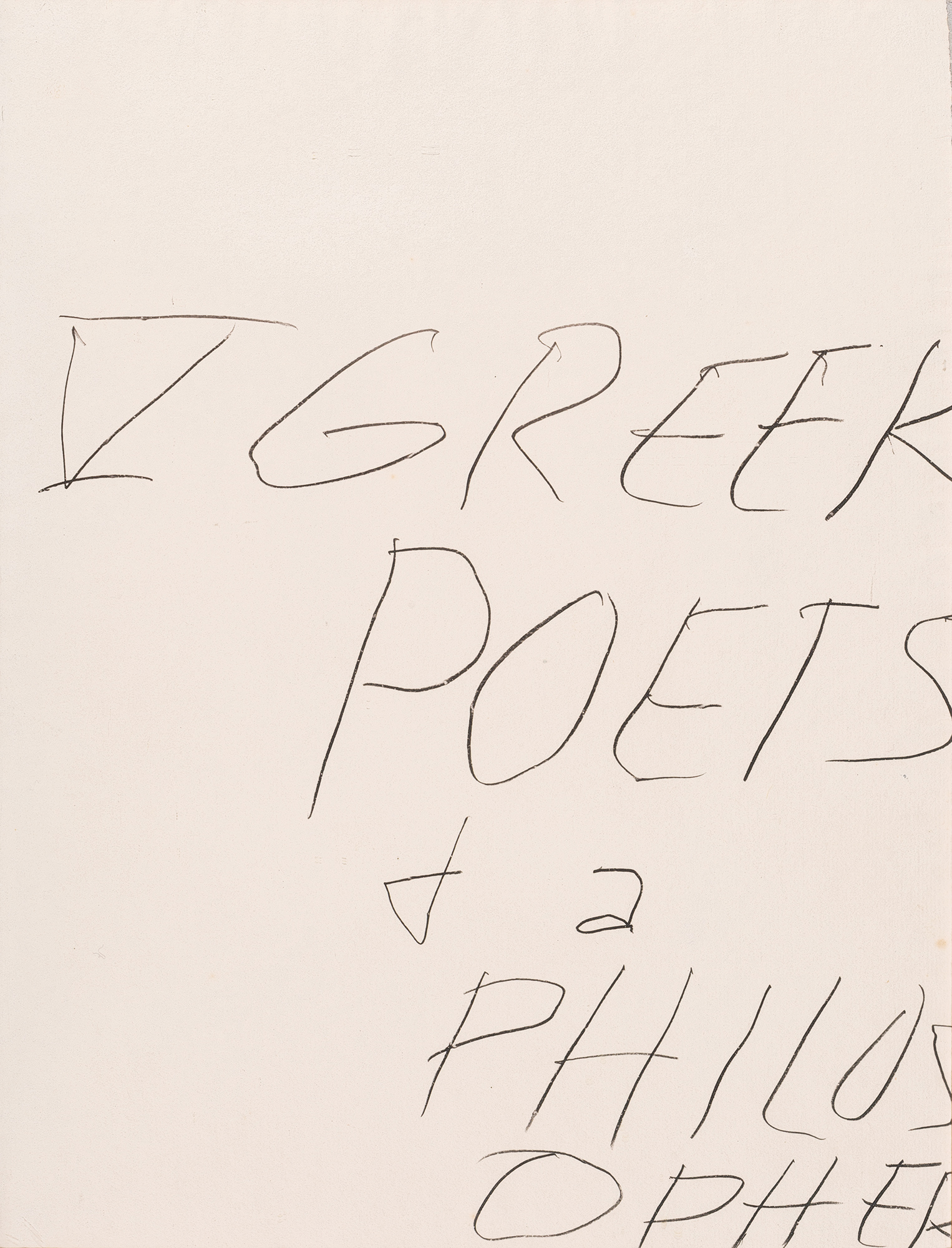 Cy Twombly, <em>Five greek poets and a philosopher</em>, 1978 - Venduto per € 31.250