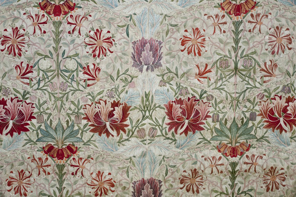 William Morris, Honeysuckle, ricamo, 1876, London, Borough of Waltham Forest